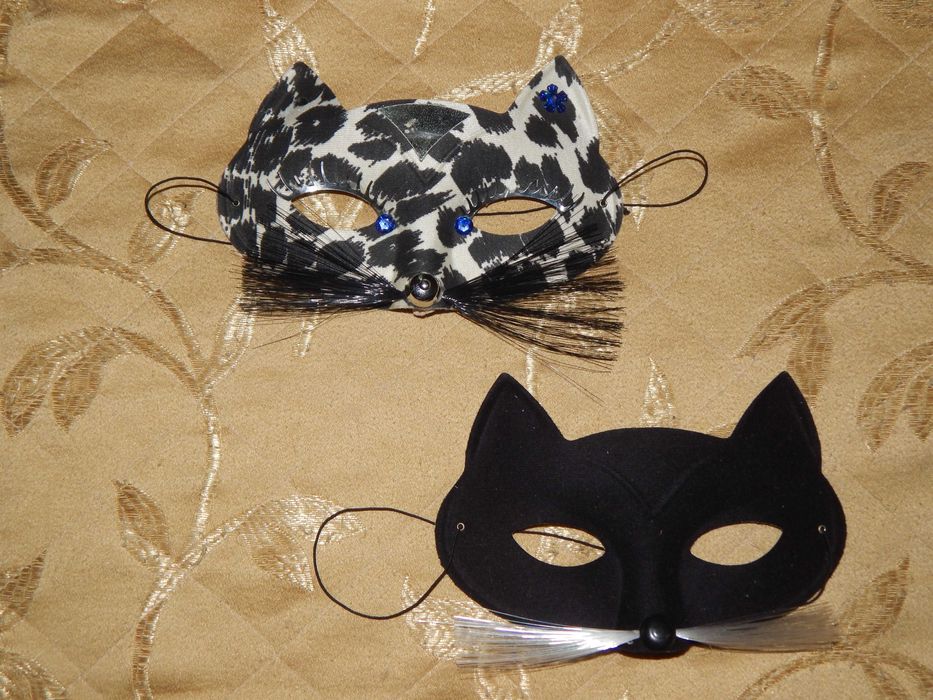 Маска черный кот кота для карнавала маски коты котик для квадробики