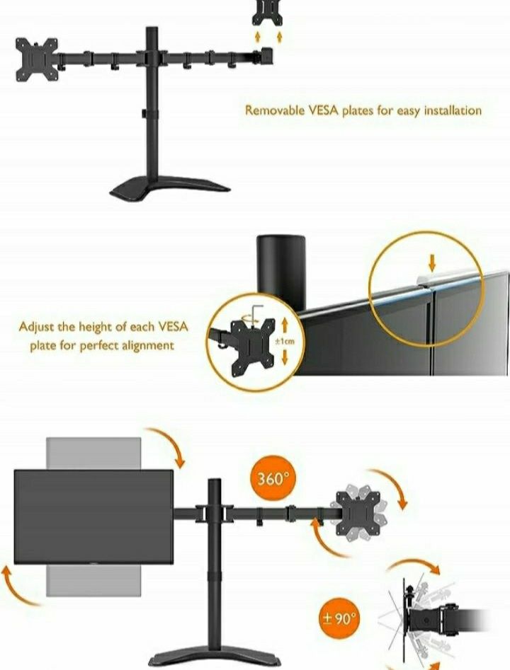 Uchwyt stojak na 2 monitory 13-27"Bontec