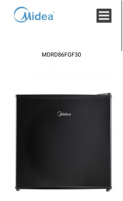 MIDEA MDRD86FGF30 Lodówka mala czarna  z zamrazarka
