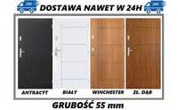 Drzwi zewnętrzne pełne POLSKIE 80, 90 model "SWING" SZYBKA DOSTAWA