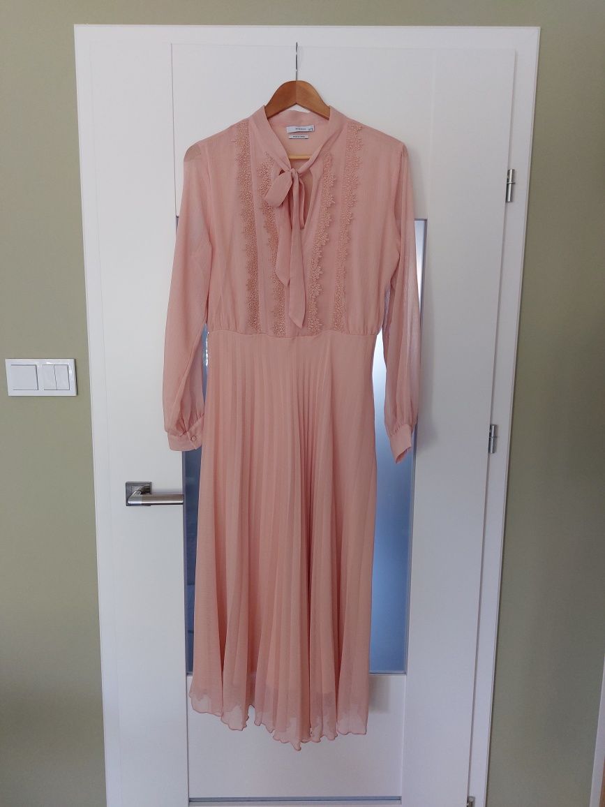 Sukienka 40 42 l xl komunia slub wesele uroczystość midi maxi