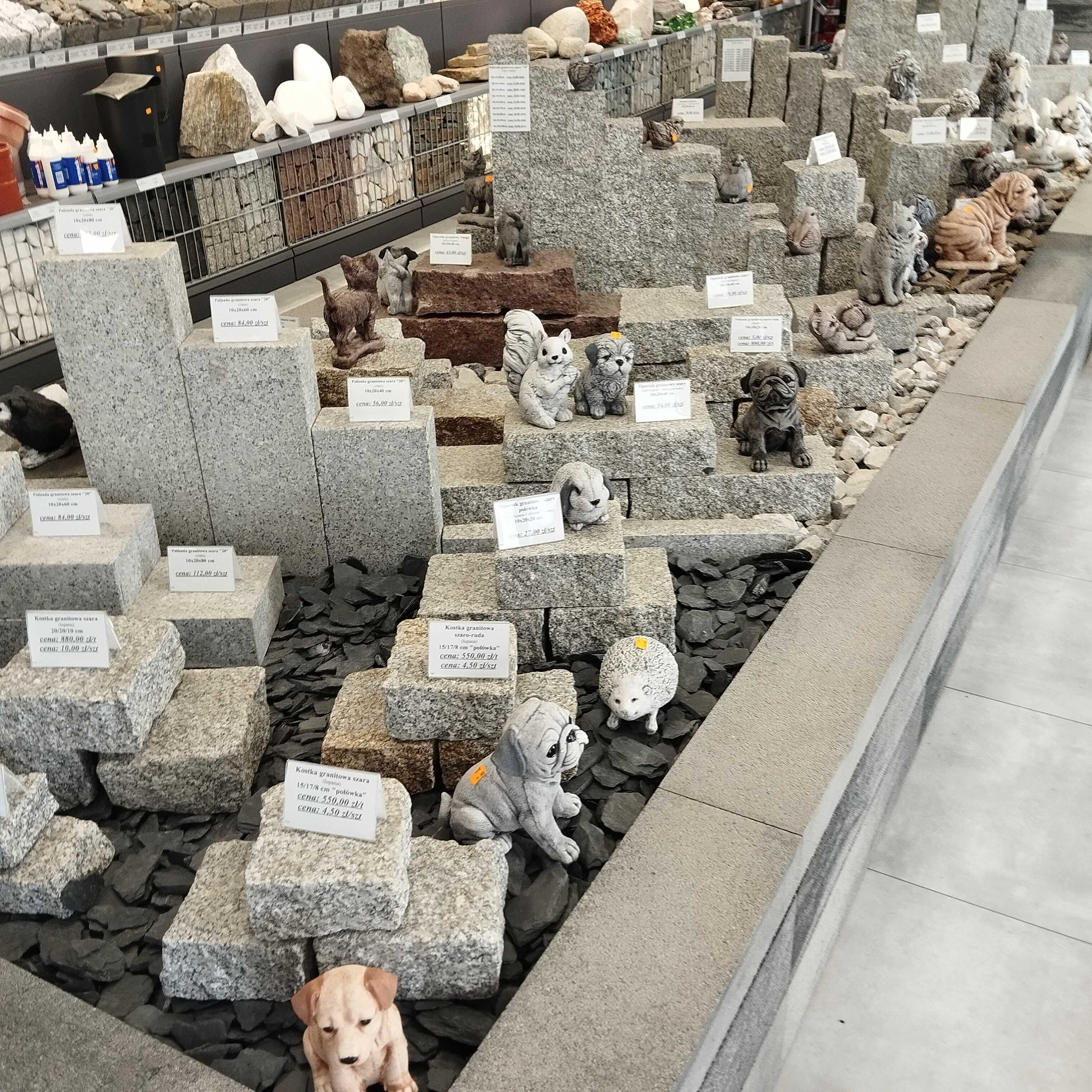 Ozdoby Ogrodowe Figurki Donice Deski Poidełko grys ziemia Kaskada bruk