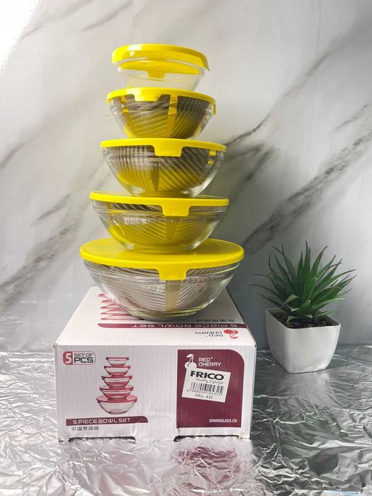 Edenberg FRU-432 Набор из 5 круглых, стеклянных судочков