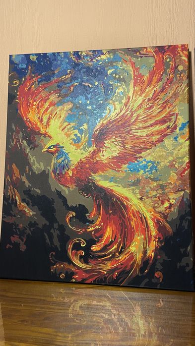 Картина Фенікс жар птиця холст акрил енергія дух сила вогонь феникс