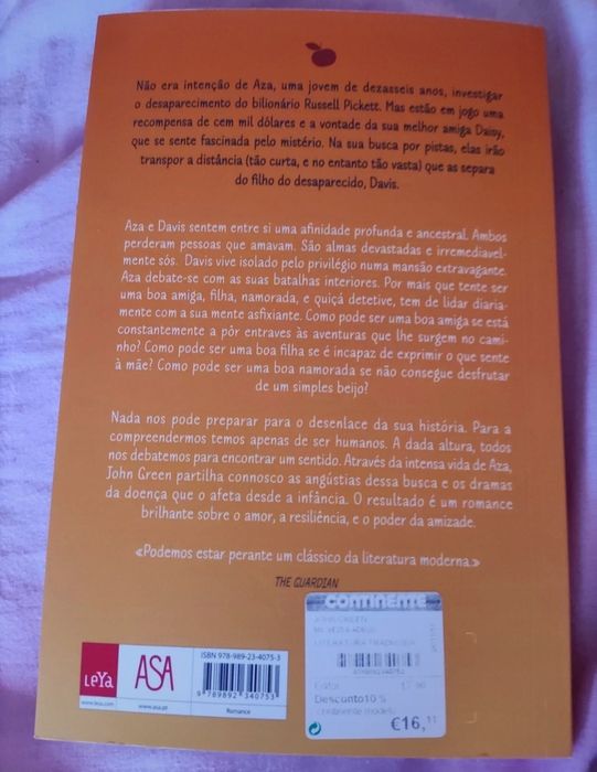Livro "Mil Vezes Adeus" de John Green