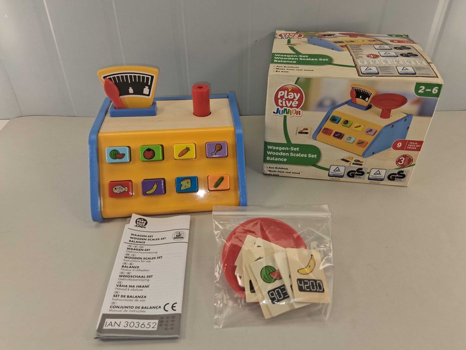 N133 Drewniana Waga Sklepowa Zabawka Playtive Junior Kasa Fiskalna