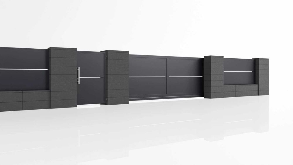 SYSTEM Moduł 60 Brama Przesuwna 350x200,5 RAL 7016 XPS