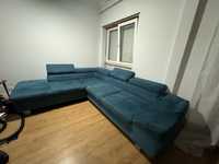Sofa chaise longue azul turquesa