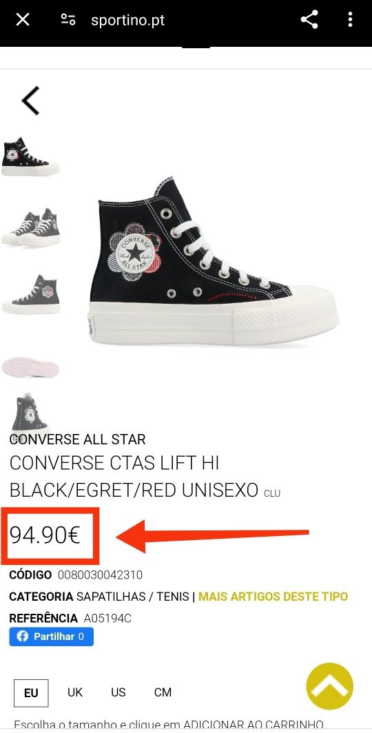 Converse All Star N°40. Original. Mulher