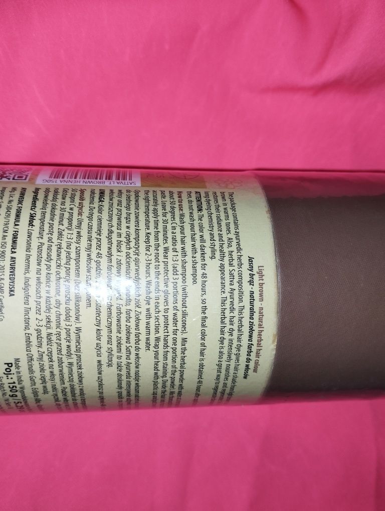 Nowa farba do włosów sattva 150 g