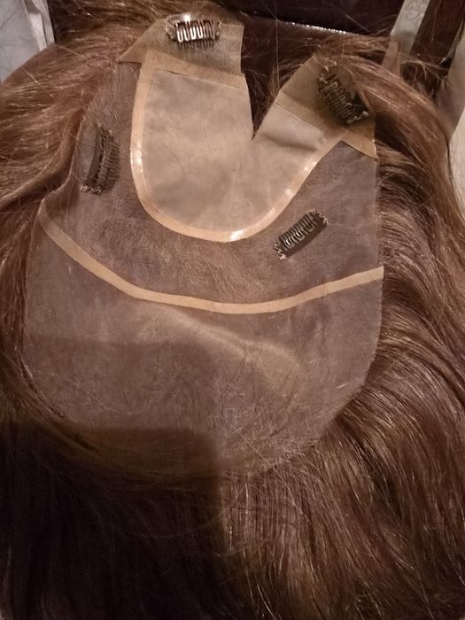 Peruka, półperuka,  topper z włosów naturalnych