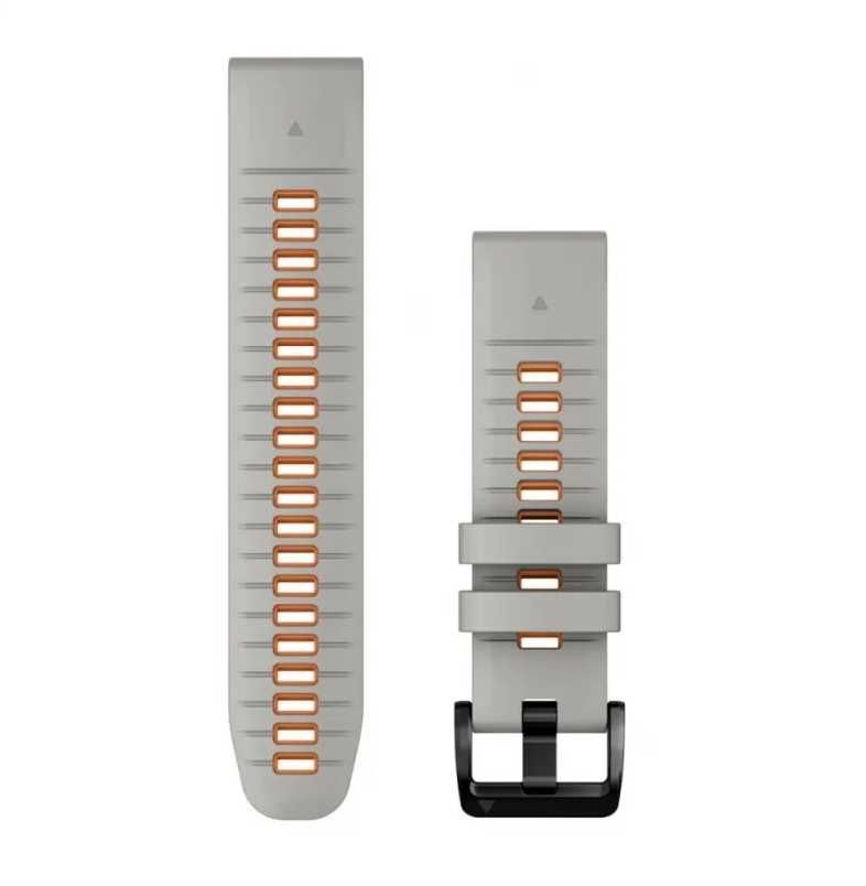 Ремінець Garmin QuickFit 22 Watch Bands Fog Grey/Ember Orange Silicone