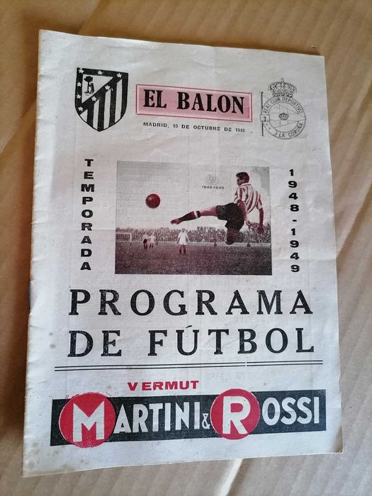 El Balon PROGRAMA de Fútbol 1948/49 ATLÉTICO MADRID vs Corunha