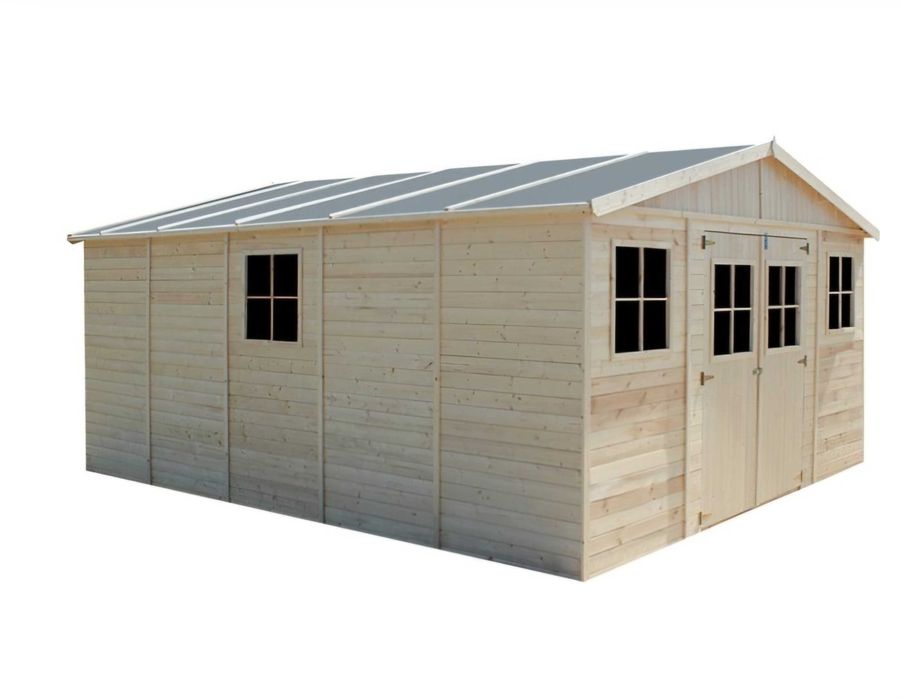 Casa-jardim de Madeira com chão; 20m2, 100% nova (ainda desmontada)