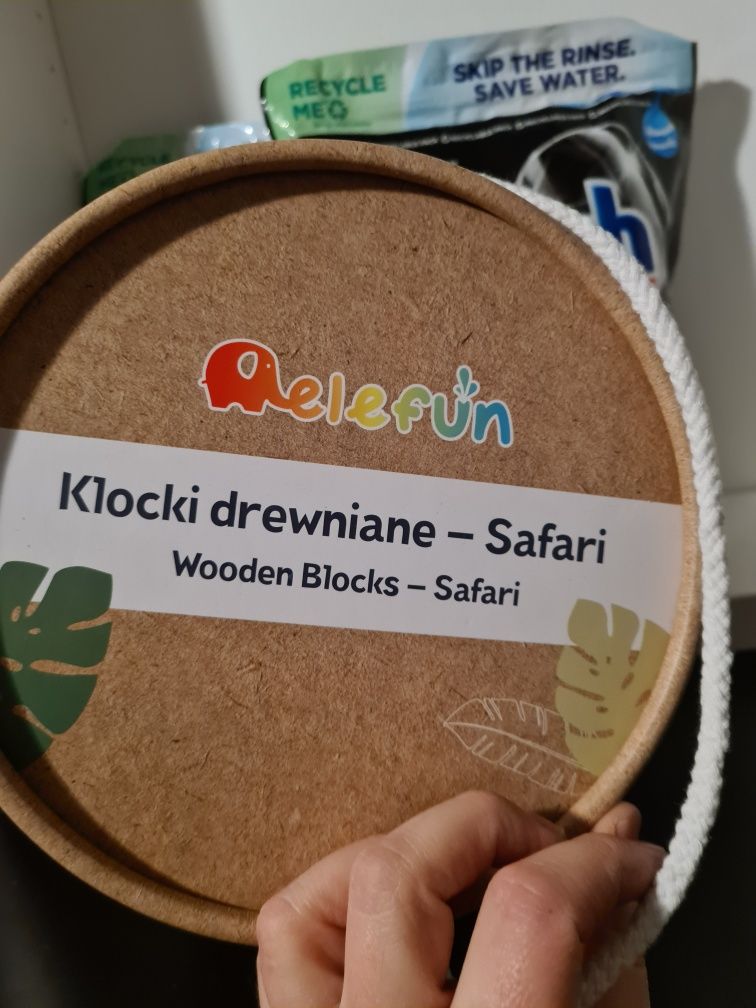 Klocki drewniane elefun safari.