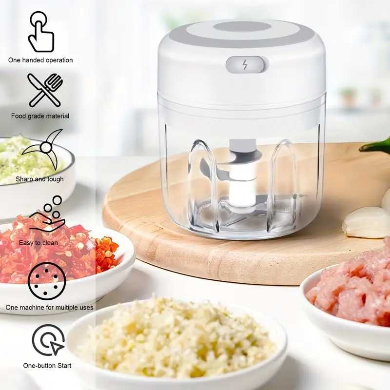 Picador Elétrico Portátil de 250ml com Lâminas Afiadas