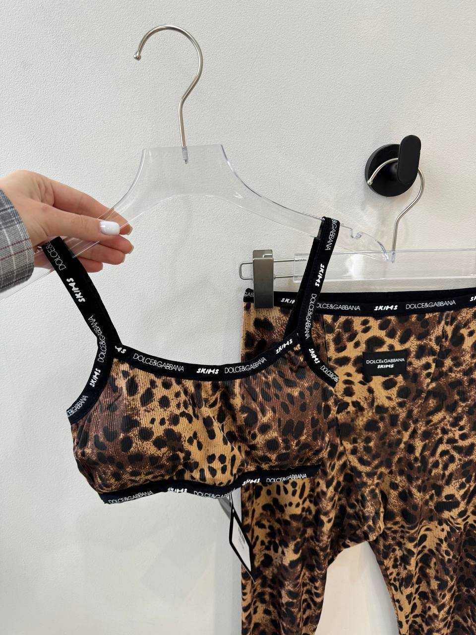 Комплект Лосини та Топ Dolce & Gabbana Skims S / Комплект леопард DG