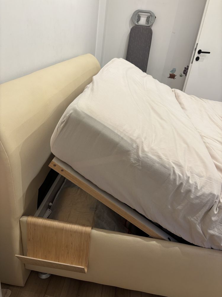 Łóżko 180x200 z pojemnikiem i podnoszonym zagłówkiem