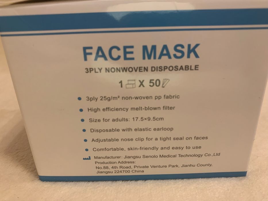 Maseczki jednorazowe 50 sztuk