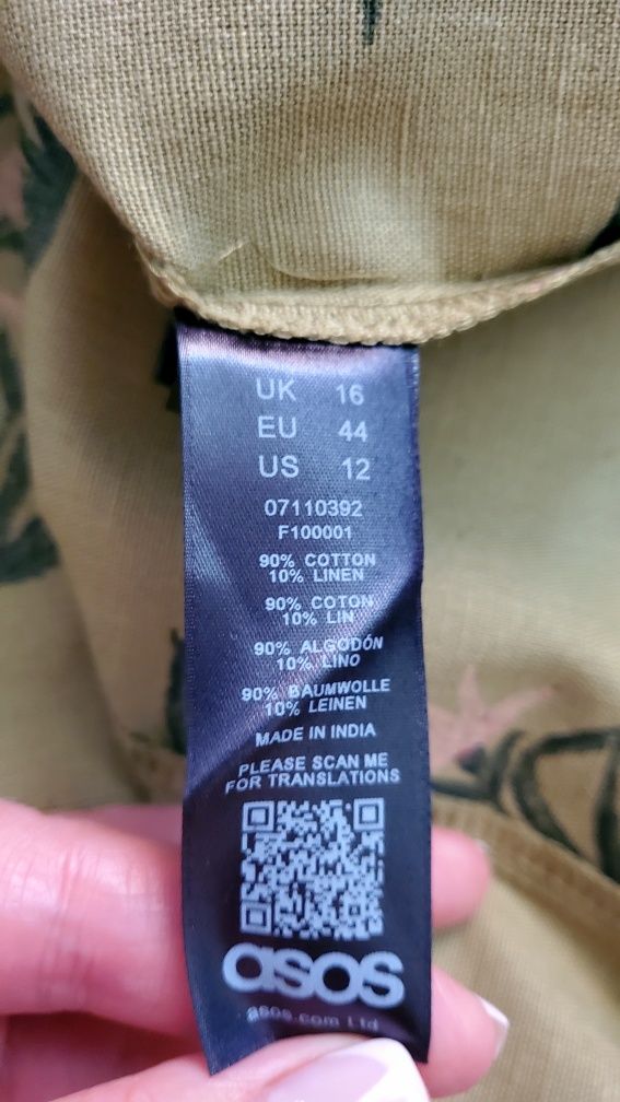 Спідниця з льна в квіти Asos