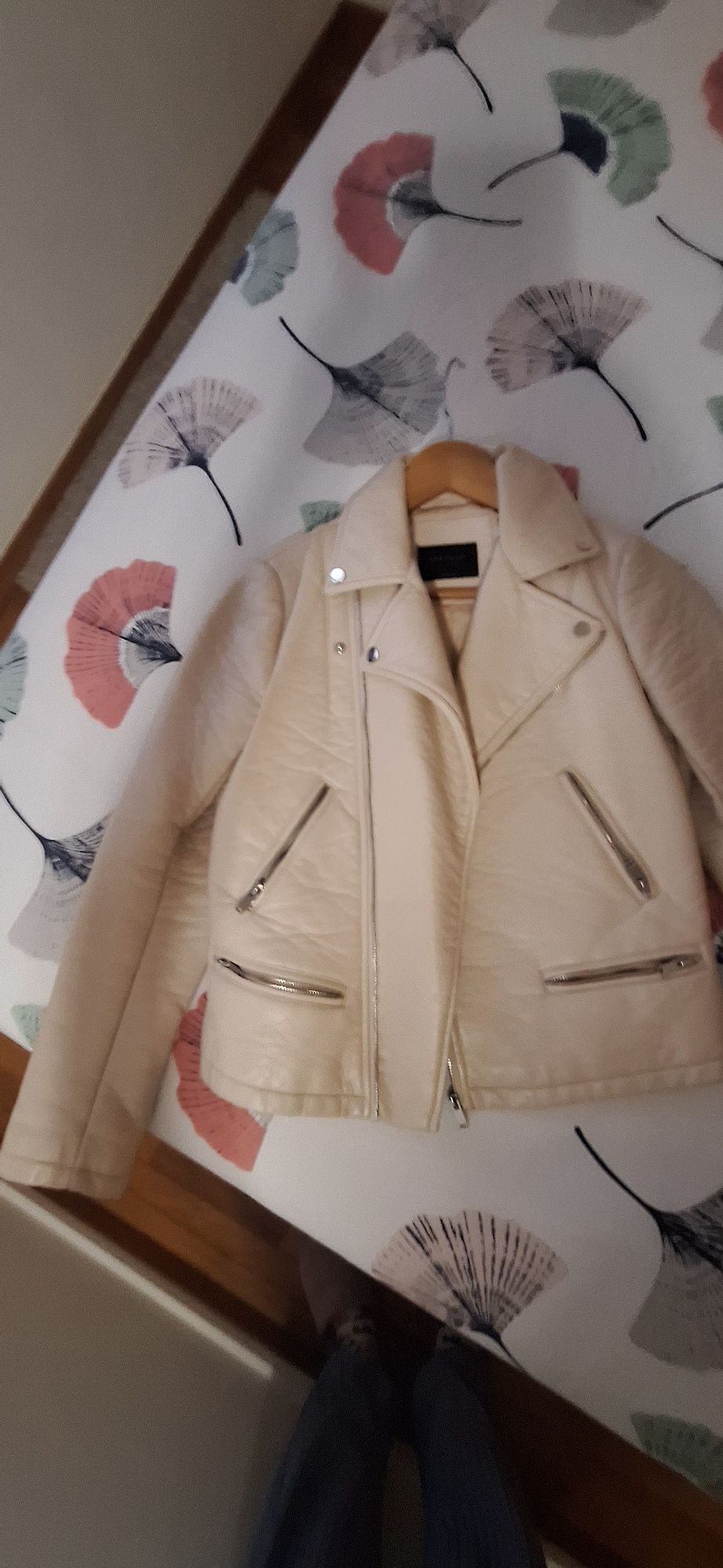 Bomber jacket zara basic bege ecopele