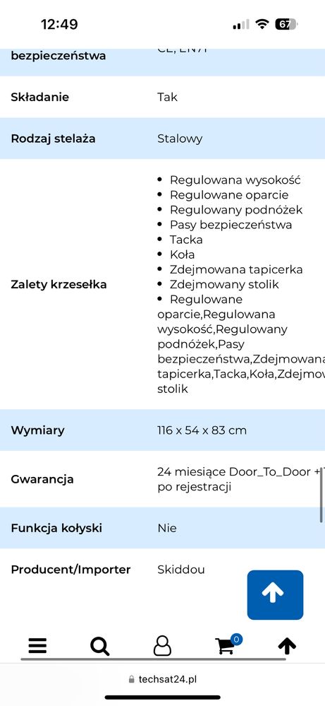 Krzeselko do karmienia