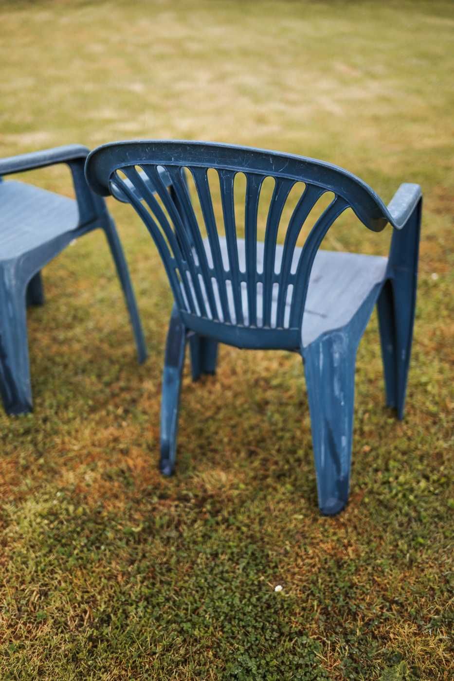 Krzesła ogrodowe plastikowe, zestaw 3 sztuki