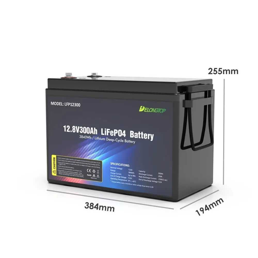 12,8V 300Ah  12V 3840Wh LiFePO4 Bateria Bluetooth Aplikacja