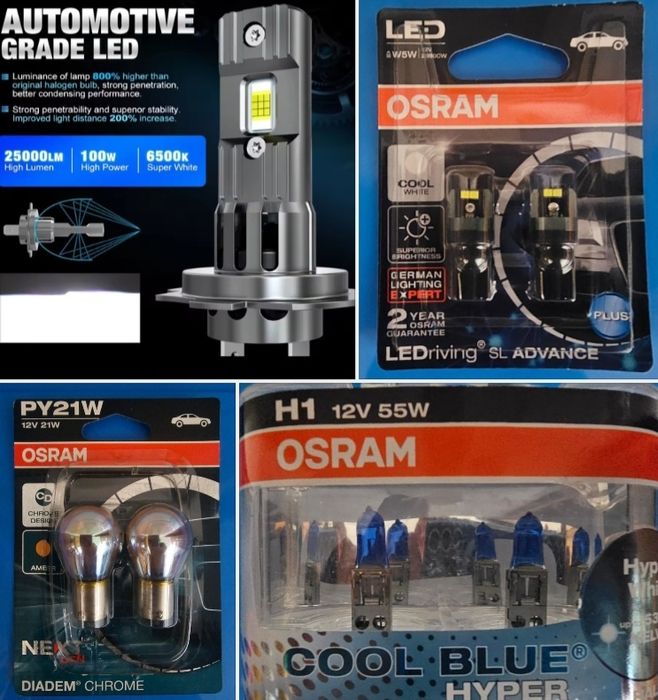 Lâmpadas de todo o tipo para Carros e Motos