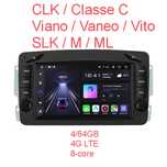 Rádio 7" android 4/64GB Mercedes W203 W209 SLK W639 CARPLAY 8CORE 4G