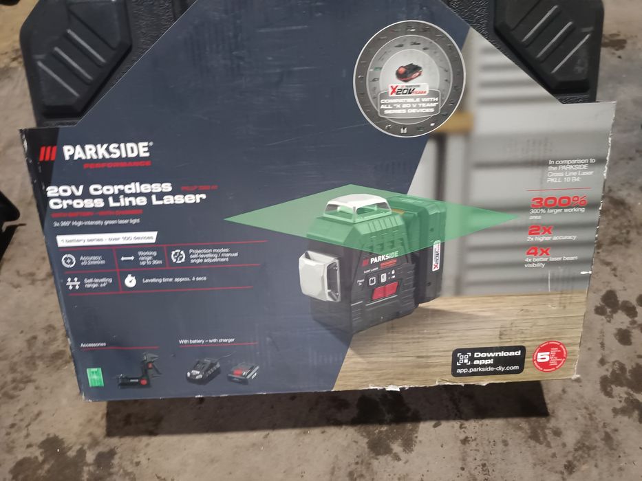 Akumulatorowy laser krzyżowy z baterią i ładowarka nowy