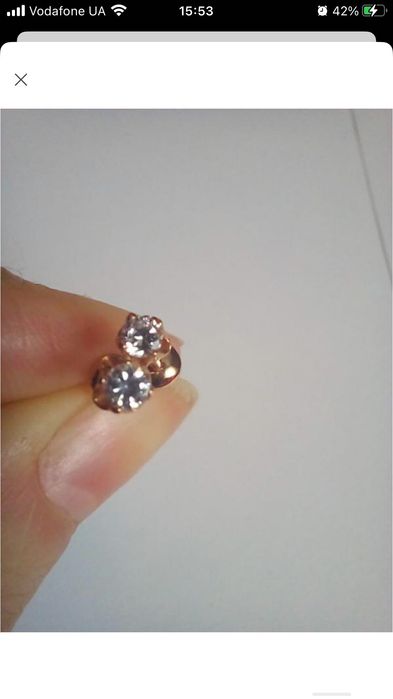 Класика! Золоті вкруточки- пусети з цирконієм