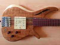 Gitara basowa bass fretless 5 strun semi hollow body