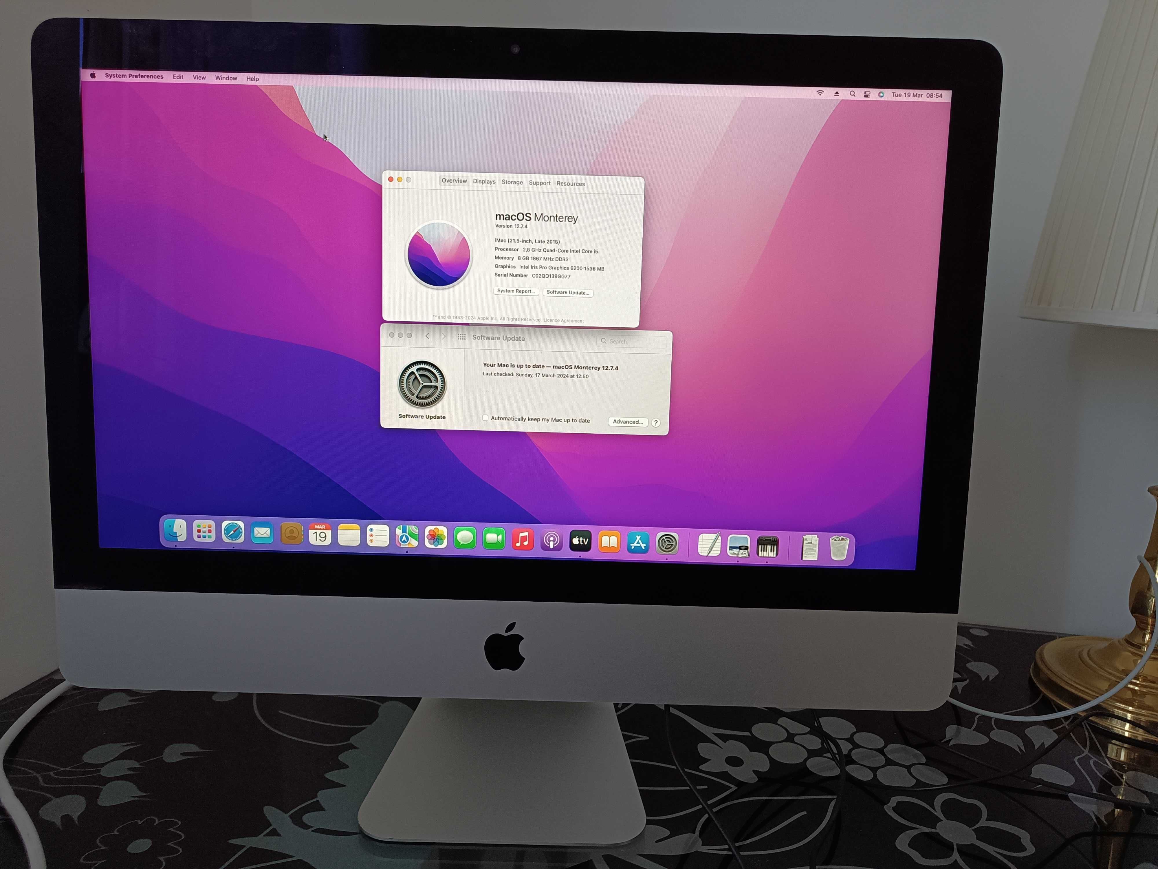 iMac 21.5 Late 2015(16.2). 1TB. MacOS Monterey