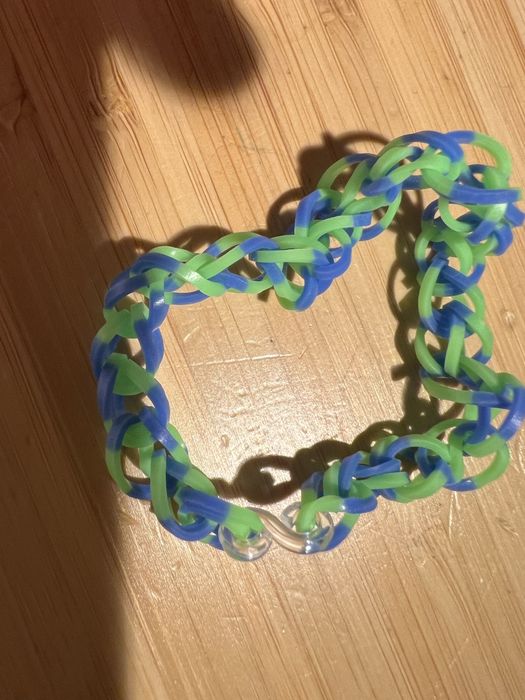 Zielono-niebieska bransoletka z gumeczek