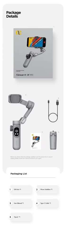 Стабилизатор для телефона трехосевой AOCHUAN SMART X Pro