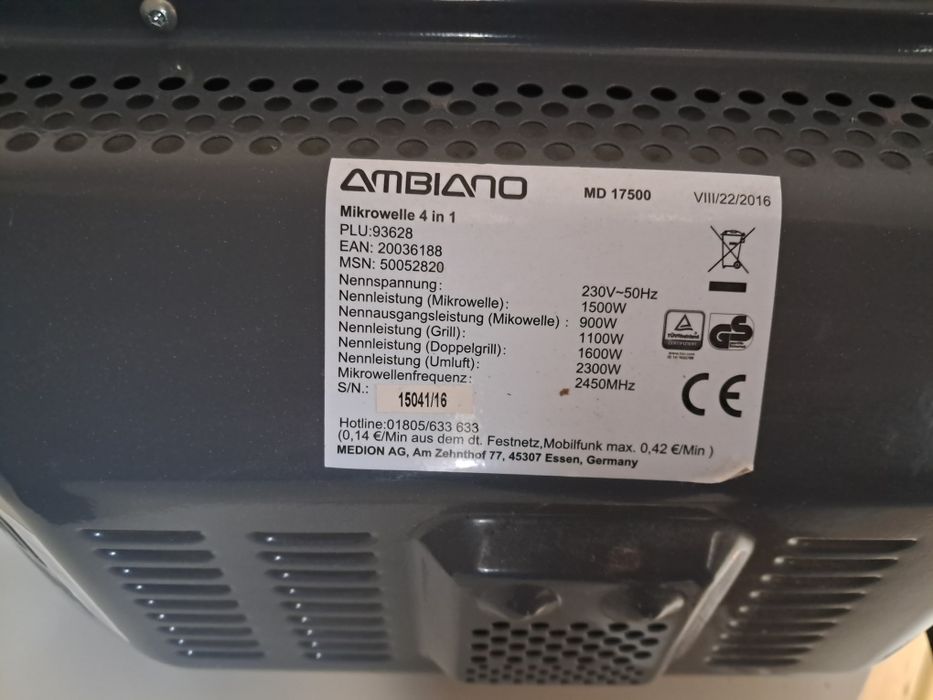 Mikrofalówka Ambiano 2300 W.