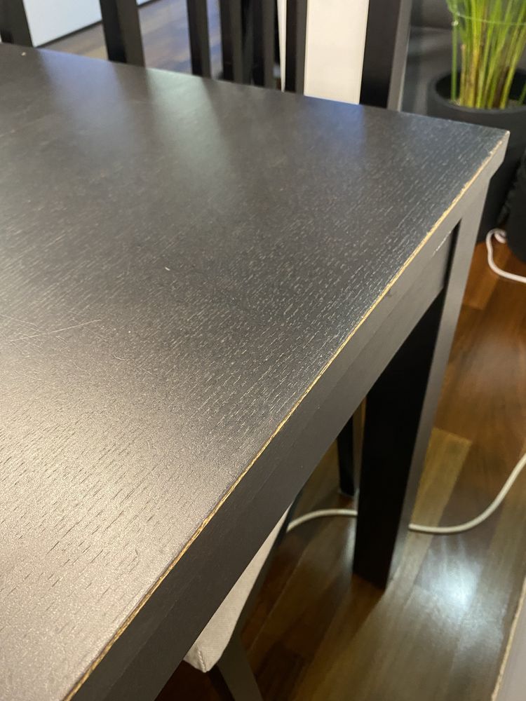 IKEA BJURSTA stół rozkładany czarny (95 x 175/217/260)