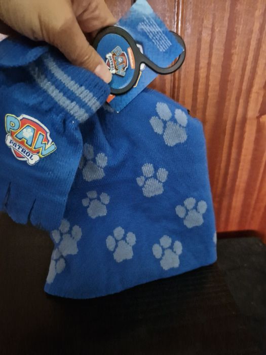 Patrulha pata gorro e luvas