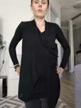 Unikatowy czarny sweter 100% merino all saints XS 34 wool ull