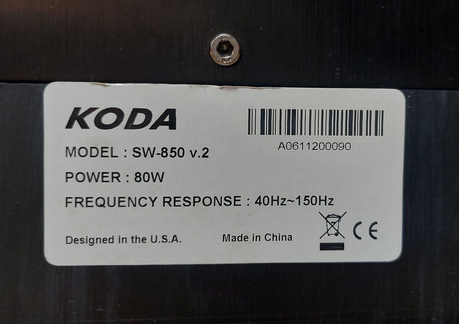Subwoofer Koda SW-850 v.2