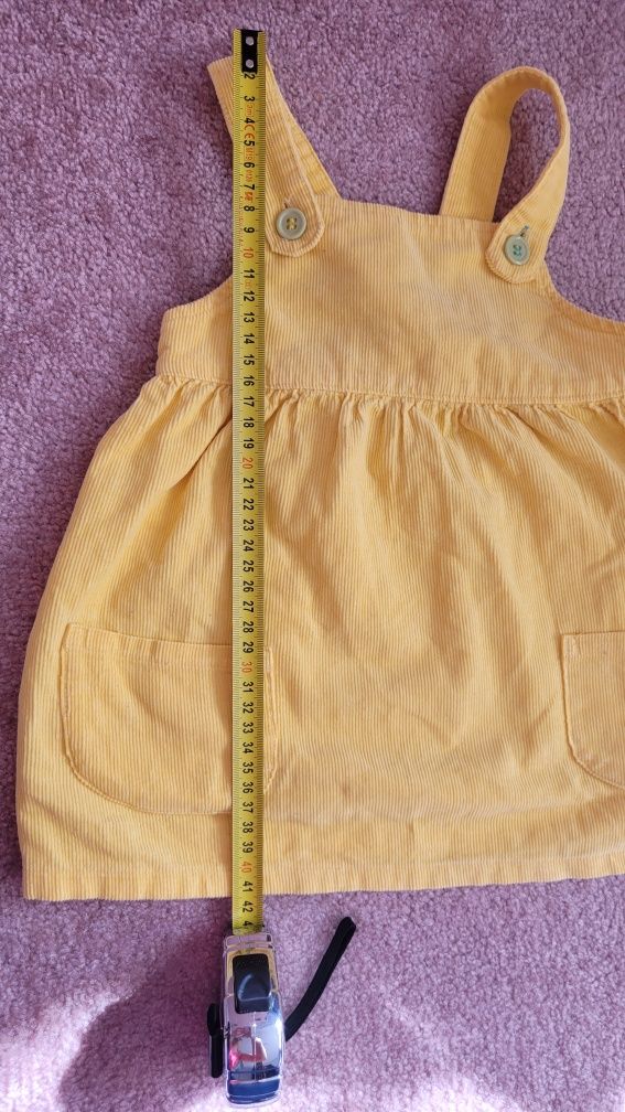 Sukienka 98 rozmiar dla dziewczynki na ramiączkach krótki rękaw żółta