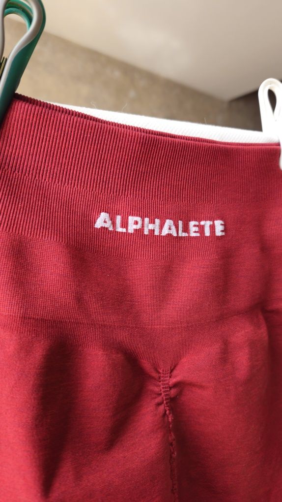 Alphalete legginsy burgundowe bordowe czerwone XS 34 push up talia hit