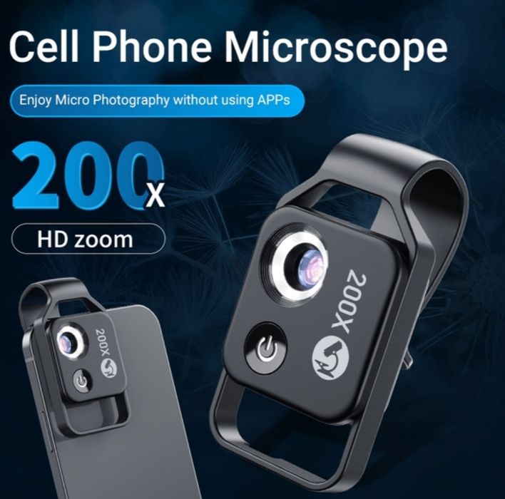 Мікроскоп лінза для смартфона 200X із CPL фільтром Apexel APL