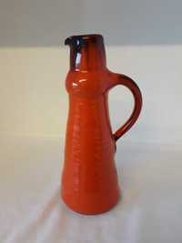 Ceramika art pomarańczowo zaciekowy dzbanek z Niemieckiej manufaktury.