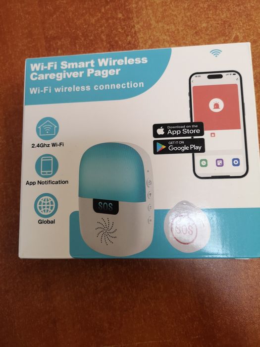 Przycisk alarmowy WiFi sos dla seniorów z odbiornikiem i aplikacją