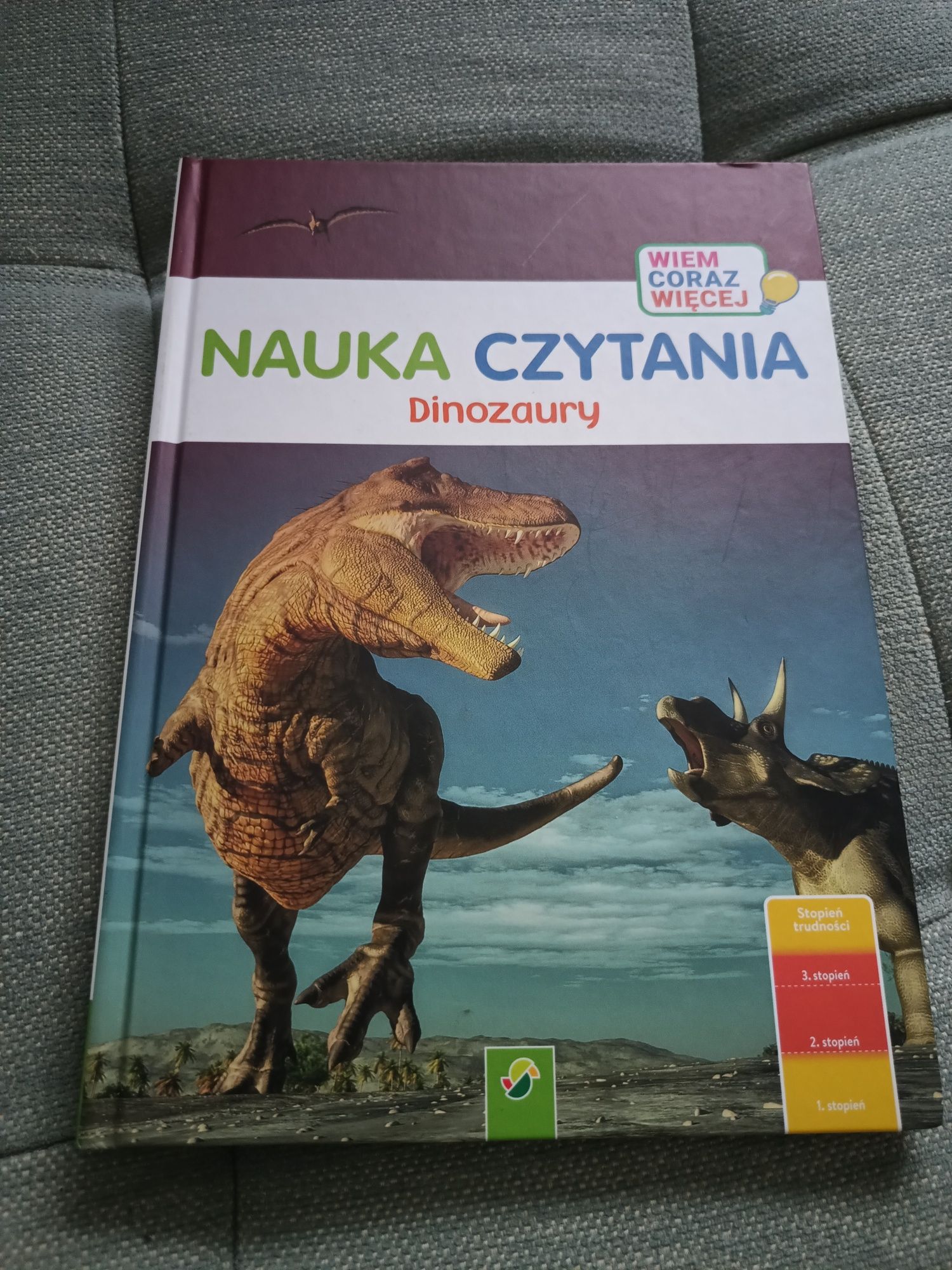 Książka do nauki czytania Dinozaury