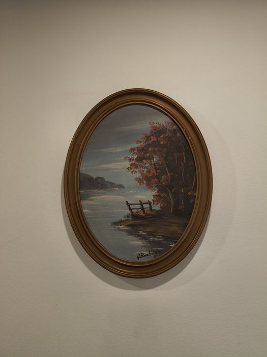 Pintura a óleo moldura oval
