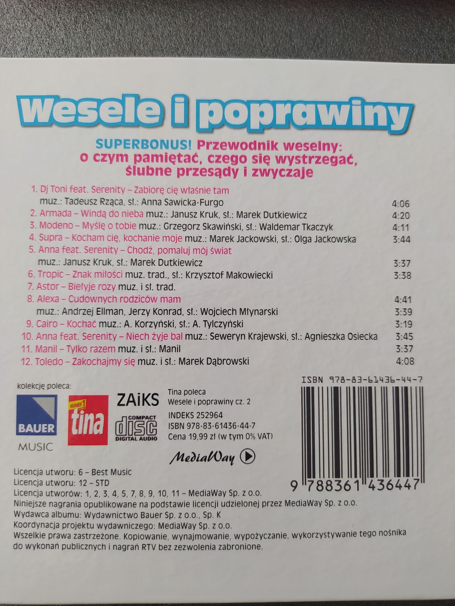 Wesele i poprawiny disco polo największe hity cd