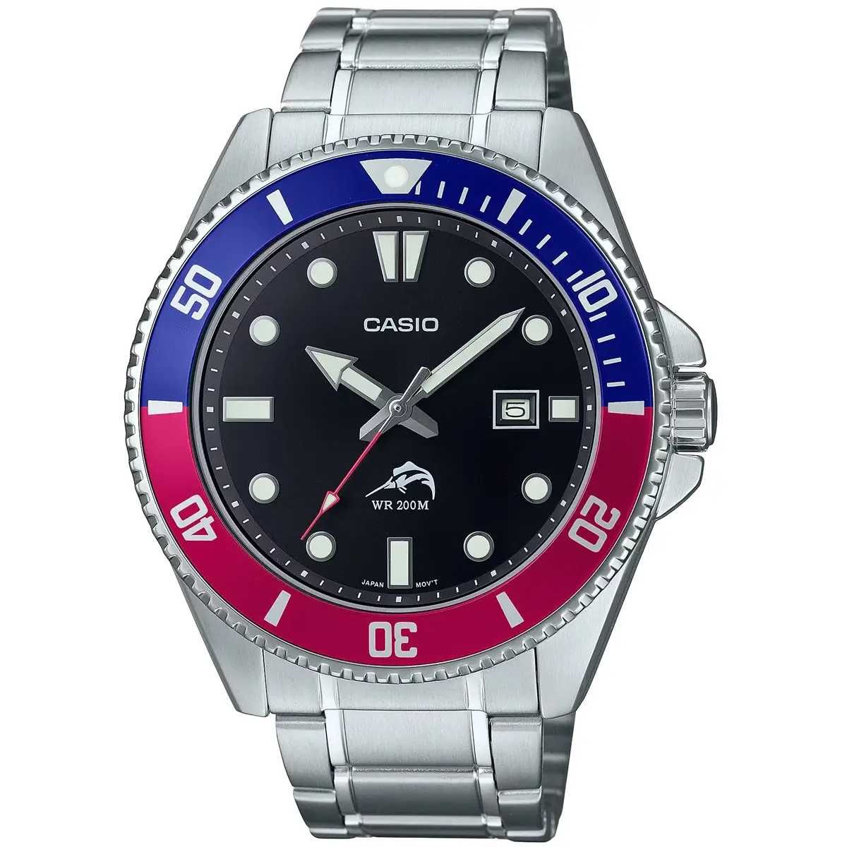 Часы Casio Duro MDV-106DD-1A чорний-Pepsi Годинник чоловічий,Оригінал